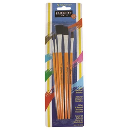 Sargent Art 5Ct All Purpose Mixed Hair Brush Assortment SAR566000